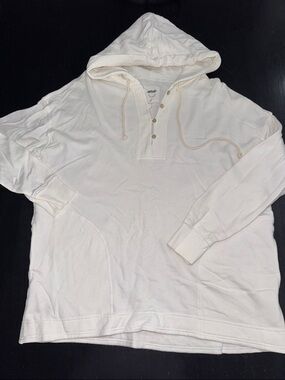 AERIE off white henley style sweatshirt hoodie. size small. great used condition
